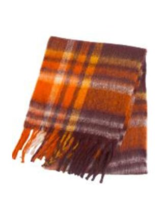 Brown Autumn Tartan Design Scarf