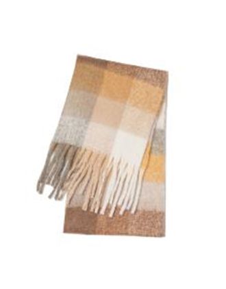 Brown Gradient Check Design Scarf