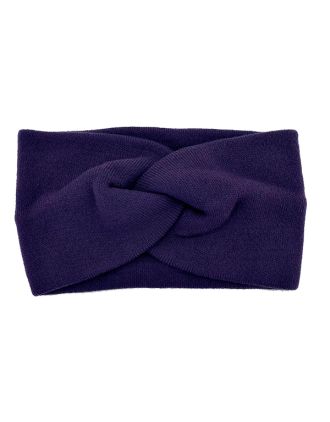 Purple Knitted Headband Bow Style