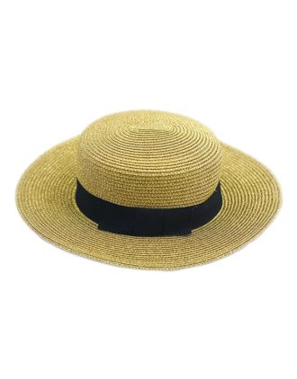 Gold Shinny Straw Boater Hats