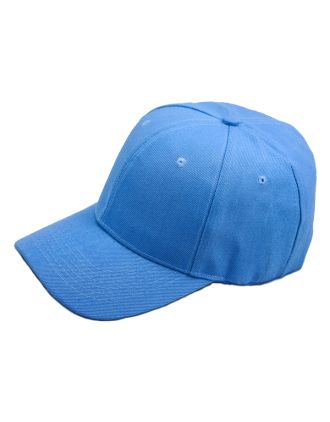Plain Sky Blue Baseball Hat With Adjustable Band