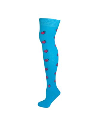 Ladybird Design Blue Over the Knee Socks
