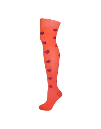 Ladybird Design Orange Over The Knee Socks