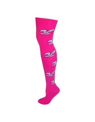 White Rabbit Design Pink Over The Knee Socks