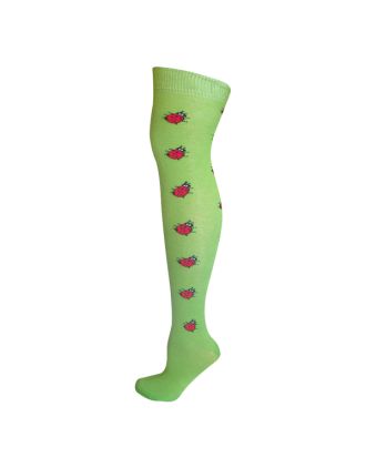 Ladybird Design Green Over the Knee Socks