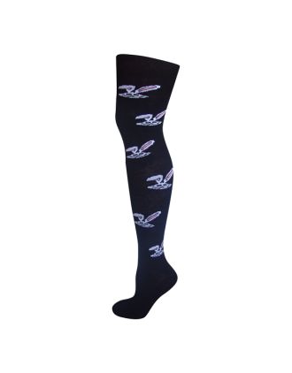 White Rabbit Design Black Over the Knee Socks