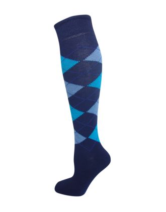 Men Knee High Argyle Blue on Blue