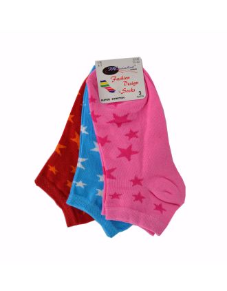 Assorted Star Design Ladies Trainer Socks