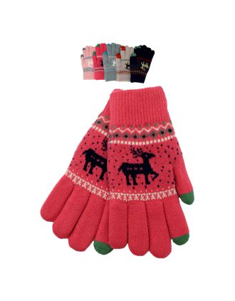 Snow Flake Women Gloves Double Layered and Soft