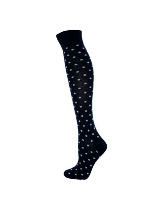 Polka Dot Design Navy Knee High Socks