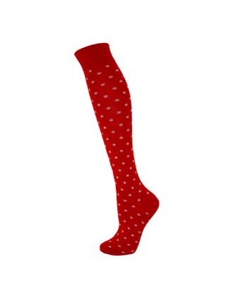 Dot Design Red Knee High Socks