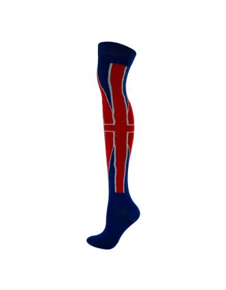 Women's Union Jack Design Blue Over the Knee Socks