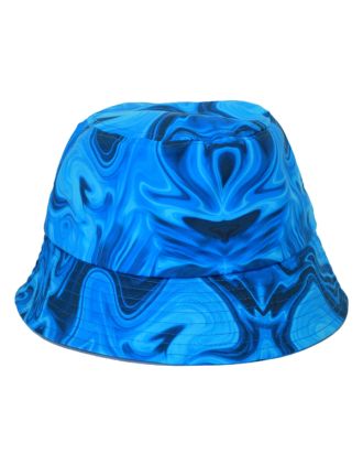 Blue Wave Printed Summer Bucket Hats