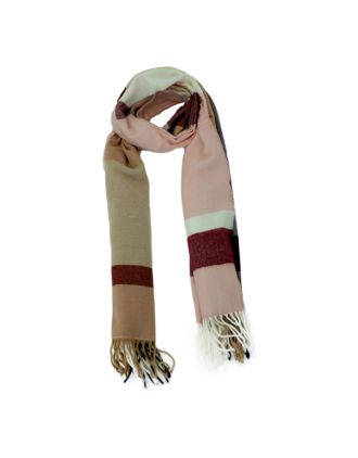 White and Pink Design Soft Oversized Scarves
