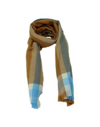 Mustard and Blue Design Soft Oversized Scarves