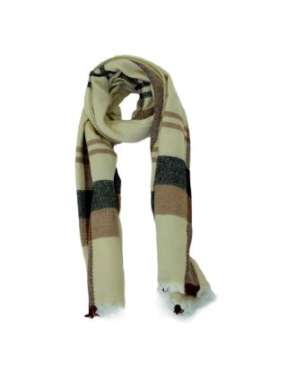 Beige and Brown Design Soft Oversized Scarves