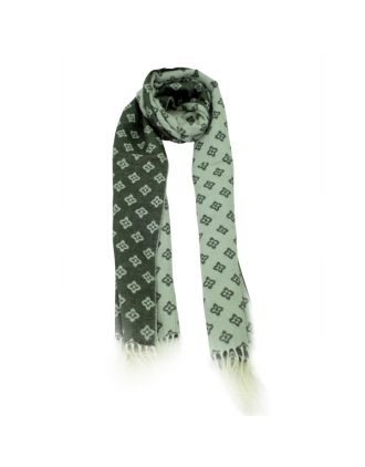 Khaki and White Reversible Pattern Design Scarf