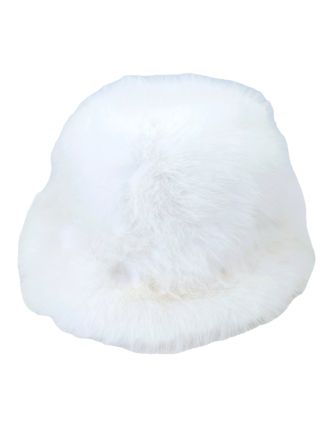 Macahel Plain White Fluffy Bucket Hats