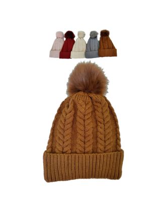 Assorted PomPom Beanie with Lining