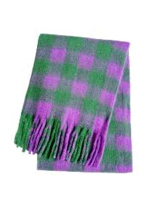Green and Purple Checkers Design Scarf