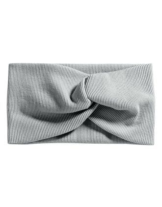 Grey Knitted Headbands Bow Style