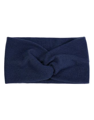 Navy Knitted Headband Bow Style