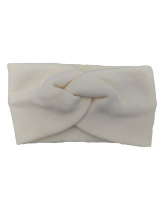White Knitted Headband Bow Style