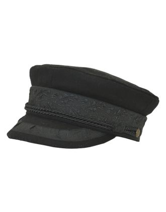 Floral Black Captain's Hat