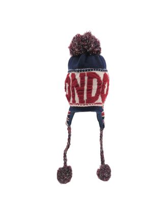 Nepalese Style Union Jack Beanie with Matching Pom Pom