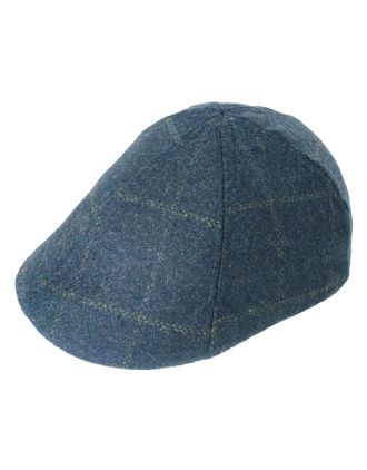 Grey with green Double line Six Panel flat Caps