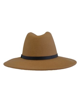 Camel Brown Wool Fedora Hat