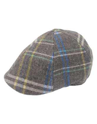Brown/Camel Blue Checked Six Panel Flat Cap