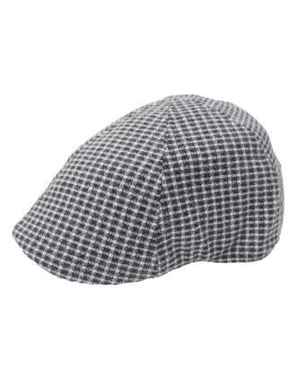 Gingham Black&White Design Six Panel Flat Cap