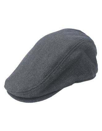 Plain Wool Grey Flat Cap