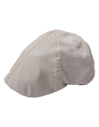 Beige Six Panel Flat Cap