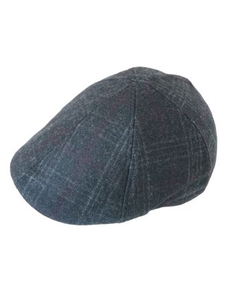 Black Checked Six Panel Cap