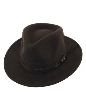 Brown Wide Brim Fedora Brown Belt