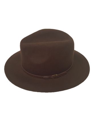Brown Fedora Leather Slim Belt