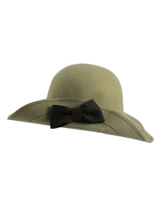 Beige Floppy With Brown Bow