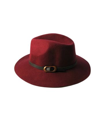 Maroon Fedora with Belt