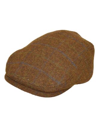 Brown Checked Flat Cap