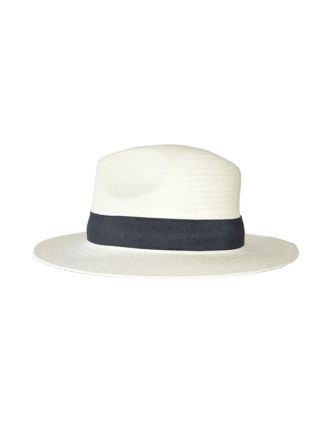 Natural Fedora Panama Style Black Band