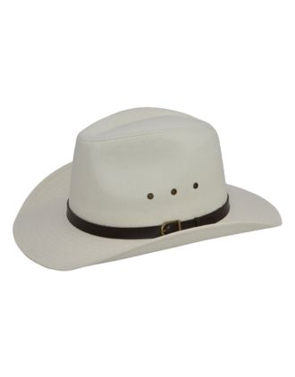 Cotton White/Cream Cowboy Hat with Buckle
