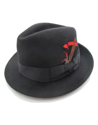 Fedora Hat with Big Band with Feather