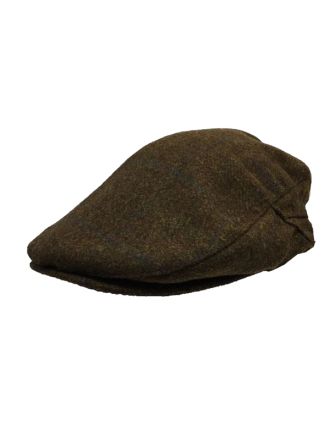 Brown Checked Flat Cap