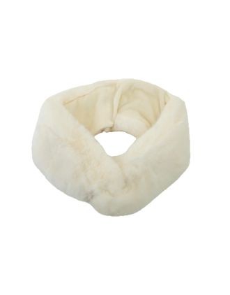 Bow Style Twisted White Faux Fur Headband with Inner Lined
