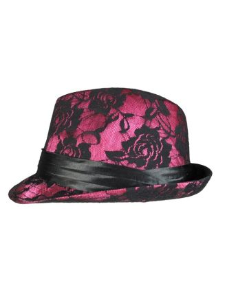 Flower pattern trilby Hats With Black Band