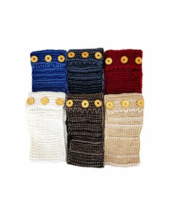 Assorted Button Knitted Warmer Headband 