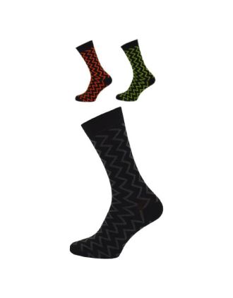 Men's Zigzag Design Assorted Ankle Socks