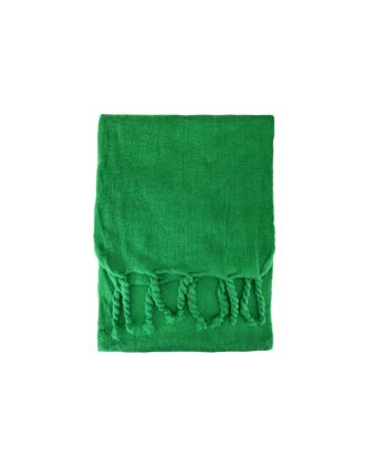 Tasseled Plain Green Scarf